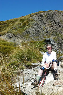 Avalanche Peak -- Nina resting near the summit