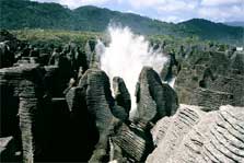Pancake rocks blow hole