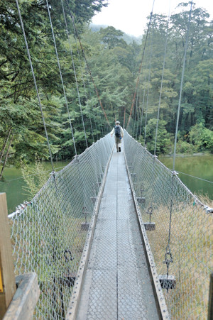 Suspension bridge across the Clinton River