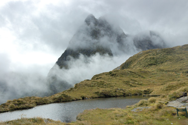 Mt. Hutt with a tarn in the foreground