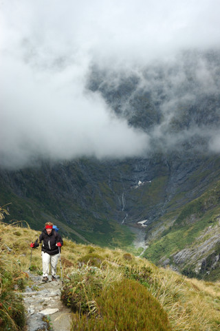 Hiking to the top of the pass