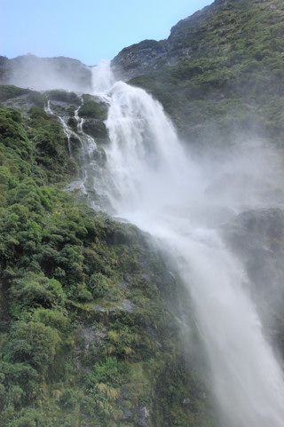 Looking up at Sunderland Falls