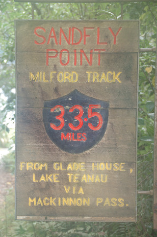 Sign marking the end