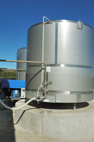 Milk storage tanks