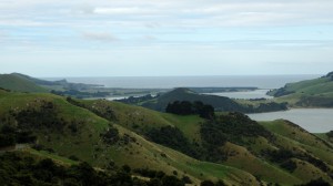 Looking toward the Pacific on Highcliff Rd. on the Otago Peninsula