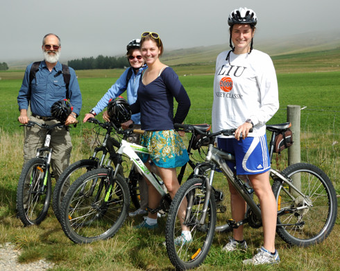 The four of us starting out on the Otago Rail Trail
